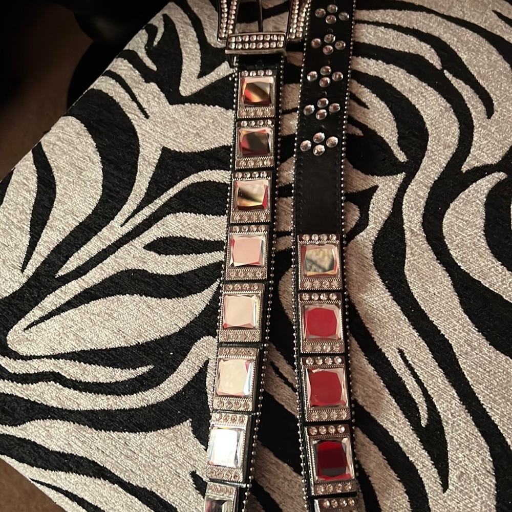 Black blinged western belt
